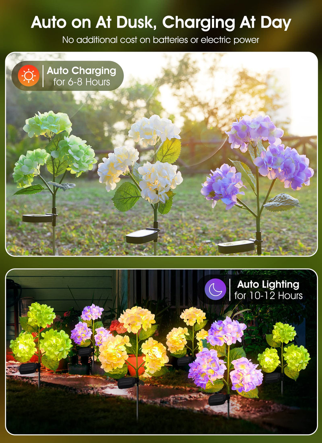 1 x 3 Pack / Hydrangea / LED