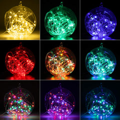 Silver Fairy Lights with USB & Adapter, Remote