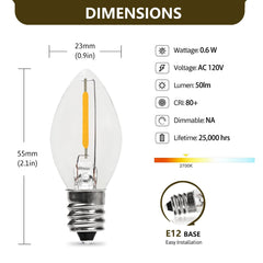 Accessory Cord with 3 C7 LED Light Bulbs