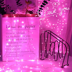 1 x 10 Feet / 200 LED / Pink / Silver Wire