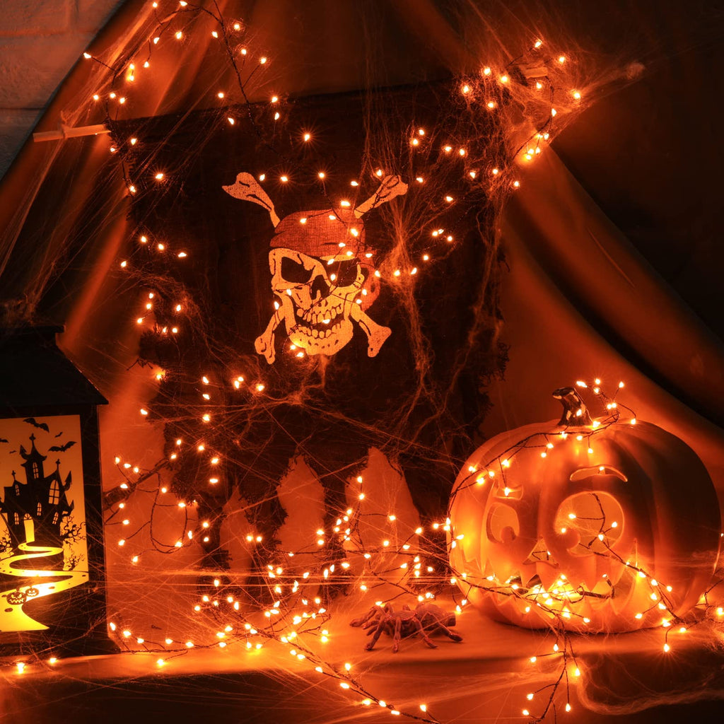 1 x 10 Feet / 200 LED / Orange / Black Wire