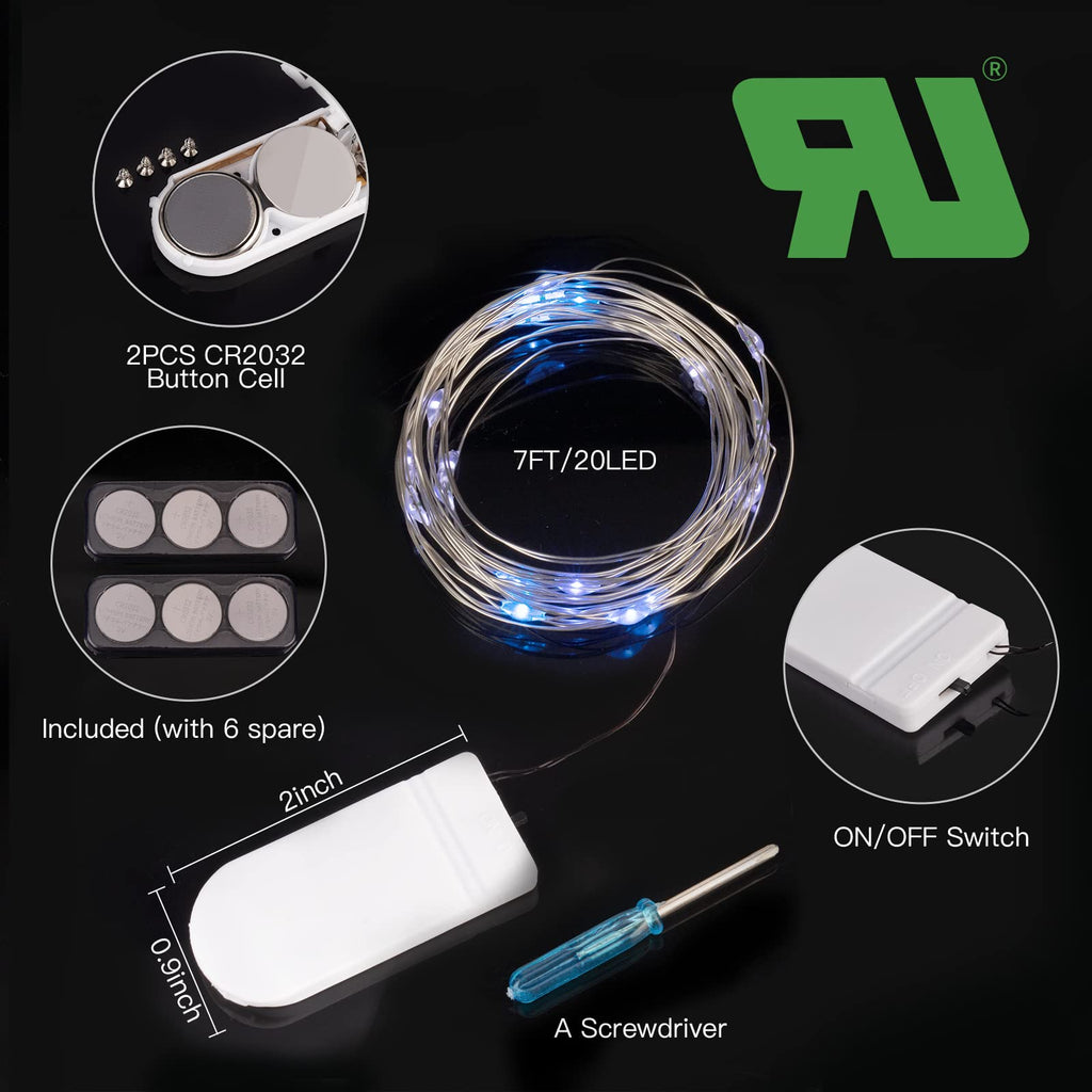 12 x 7 Feet / 20 LED / Blue & White