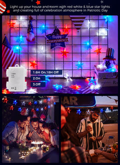 Star String Lights, AA Battery operated, Independence Day
