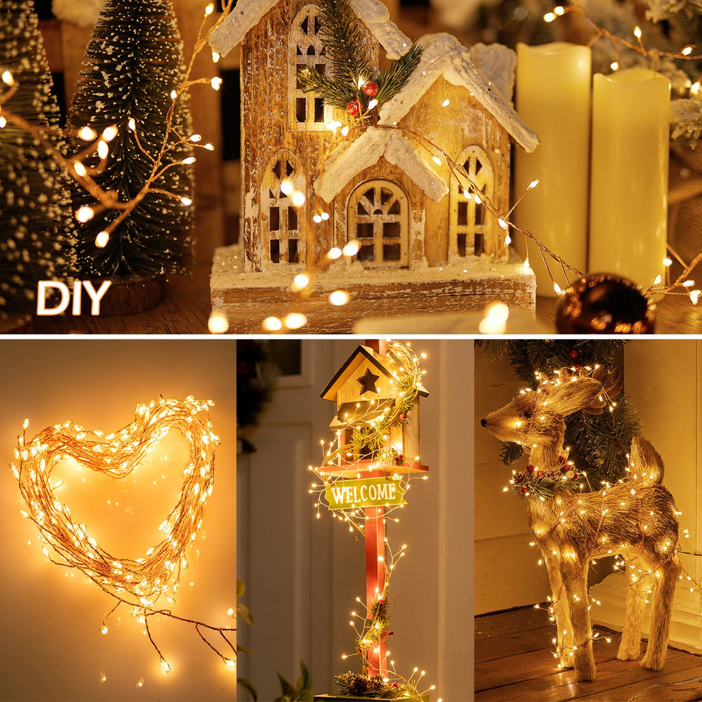2 x 10 Feet / 200 LED / Warm White / Copper Wire