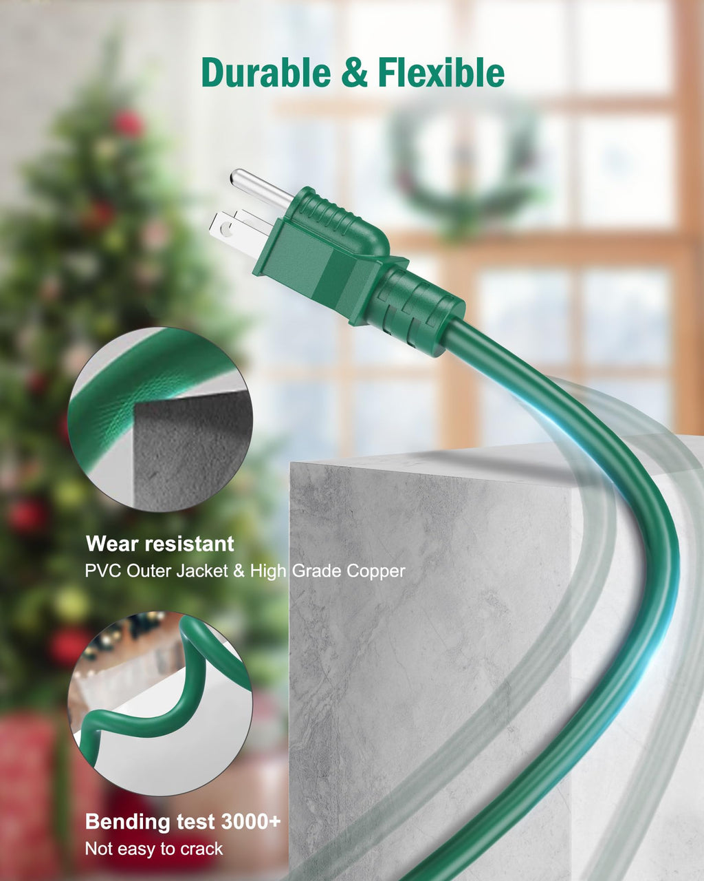 50 FT / 6 Outlets / Green