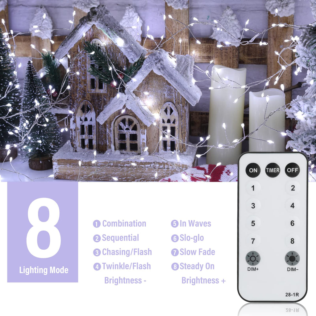 1 x 10 Feet / 200 LED / Pure White / Silver Wire