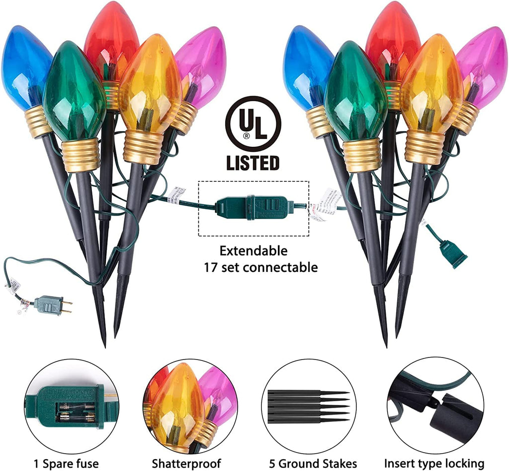 1 Pack / 8.5 Feet / 5 Bulbs / Multicolor