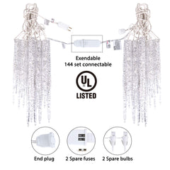 10 Feet / 10 Tubes / 50 LED / Cool White / Twinkle