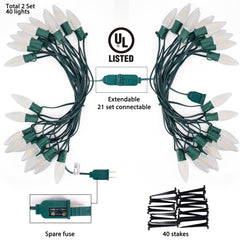 2 Pack / 25.7 Feet / 20 LED / Warm White