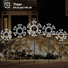 1 Pack / 27 Feet / 5 Snowflakes / Pure White