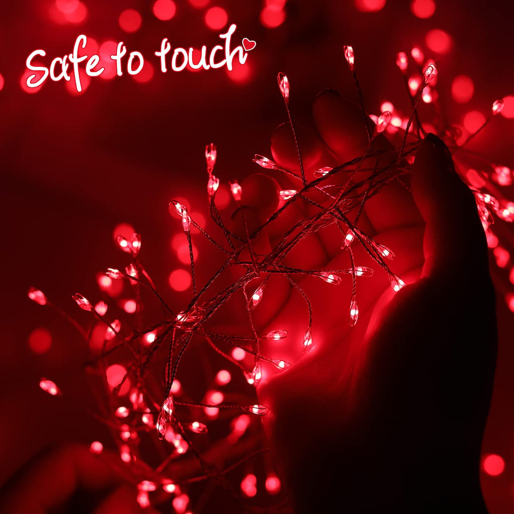 1 x 10 Feet / 200 LED / Red / Silver Wire