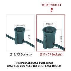 1 x 100 Feet / 100 Sockets / Green Wire