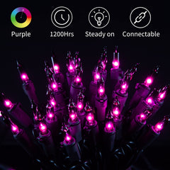2 x 25 Feet / 100 Bulbs / Clear Purple