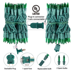 1 x 25 Feet / 100 Bulbs / Green