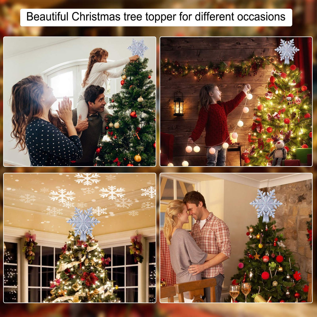 9.6 Inches / Silver Snowflake Topper / Snowflake Projection