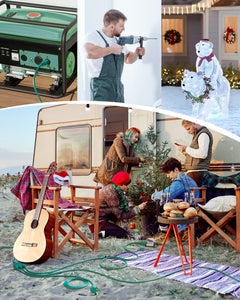 18 FT / 3 Outlets / Green