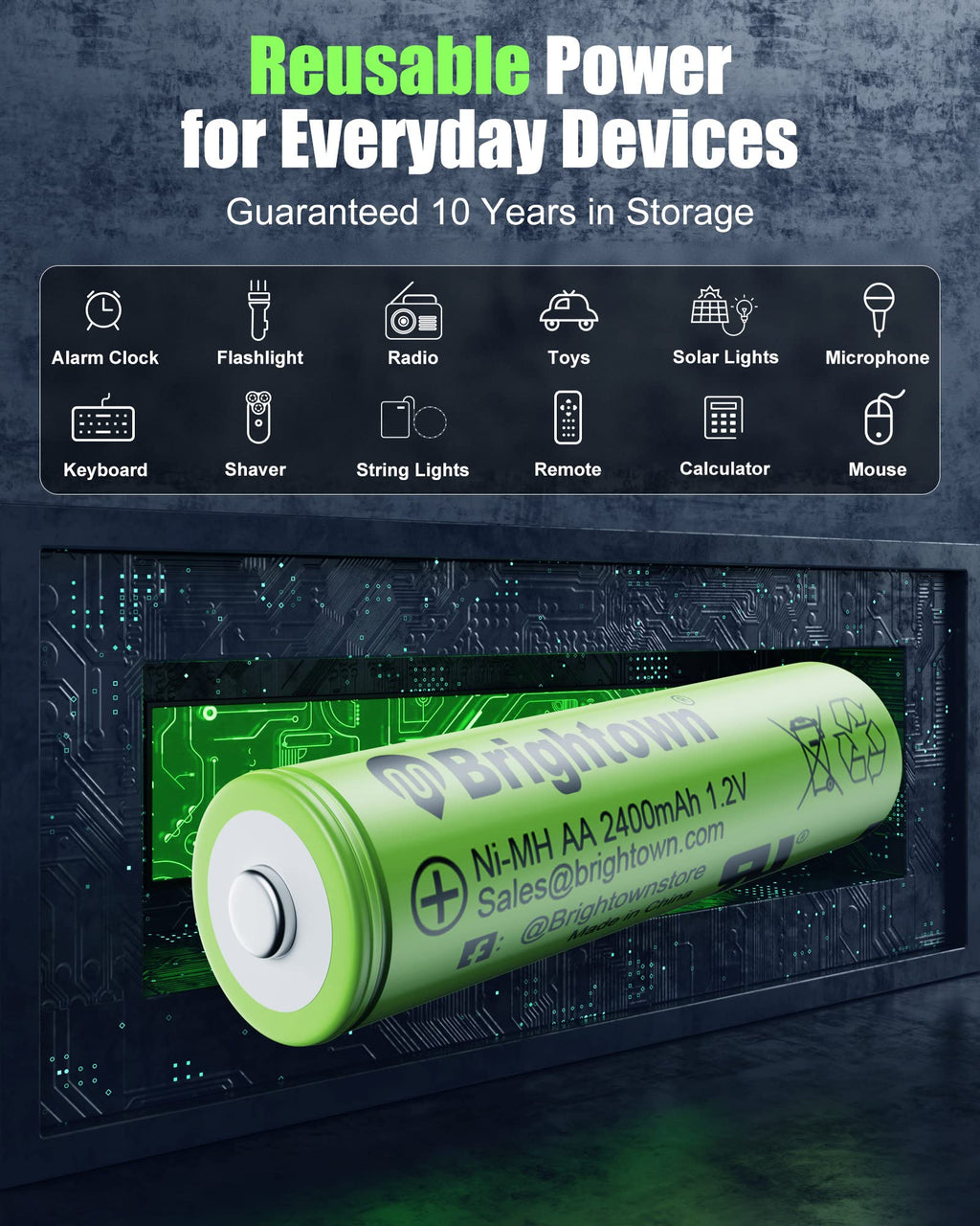 12 Count / 2400mAh / AA Battery