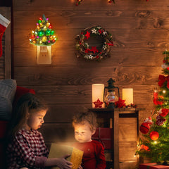 Christmas Ceramic Tree Night Light, Wall Plug