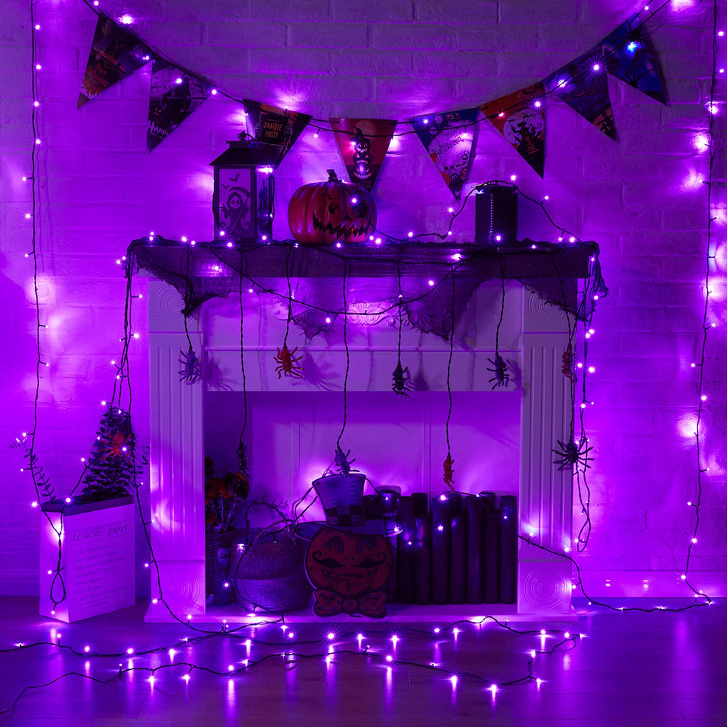 66 Feet / 200 LED / Purple / Black Wire