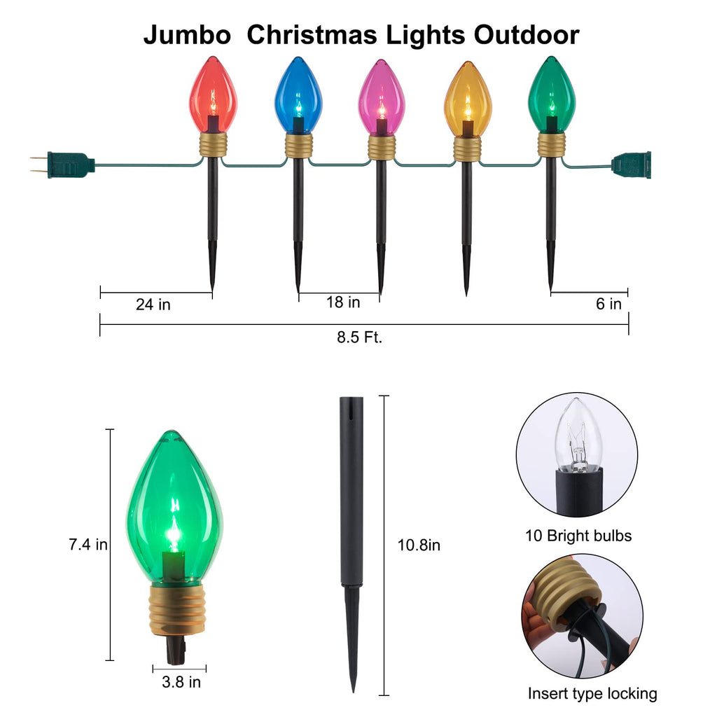 1 Pack / 8.5 Feet / 5 Bulbs / Multicolor