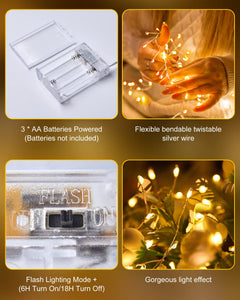5 Feet / 60 LED / Warm White / Silver Wire