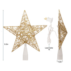 9.3 Inches / 10 Bulbs / Golden Twined Star