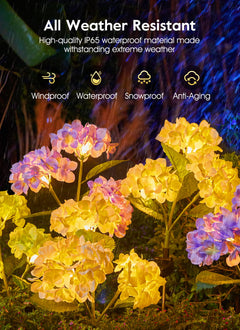 1 x 3 Pack / Hydrangea / LED