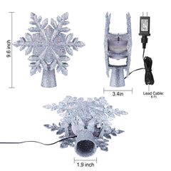 9.6 Inches / Silver Snowflake Topper / Snowflake Projection