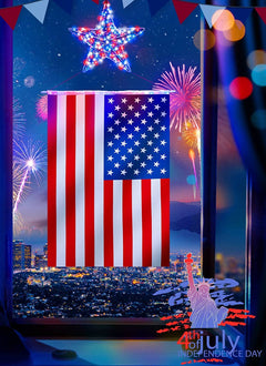 Iron Star American Flag Lights, USB Operated, Independence Day