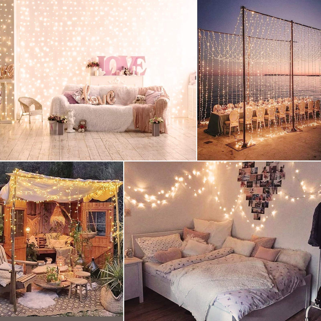 98 Feet / 300 LED / Warm White / Clear Wire