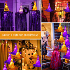 Halloween Battery Operated LED Witch Hat Lights with Remote