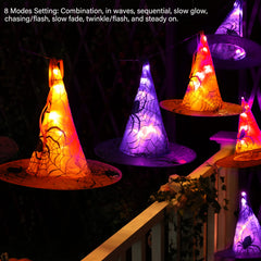 Halloween Battery Operated LED Witch Hat Lights with Remote