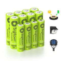 8 Pack 1.2V NiMH AA 1000mAh and 4 Pack AAA 800mAh Rechargeable Batteries Combo