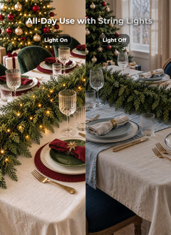 12Ft Prelit Real Touch Cedar Garland, Dimmable Remote, 8 Modes & Timer, Indoor Outdoor