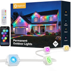 150ft RGBCW Permanent Outdoor Lights,16M Colors,100+ Scenes,App,Voice,Remote,Music Sync