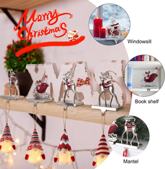 1 x 4 Pack / 3 Reindeer & 1 Pine Treewflake