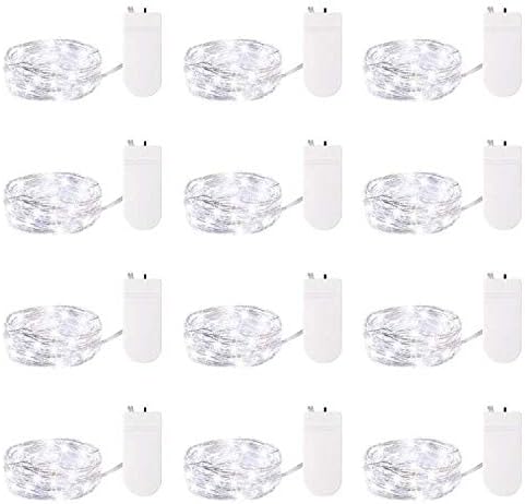 12 Pack LED Fairy Lights - Battery Operated, Waterproof, 7 Feet