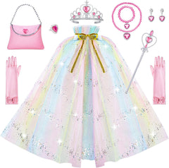 Princess Cape Set with Tiara, Wand, and Accessories