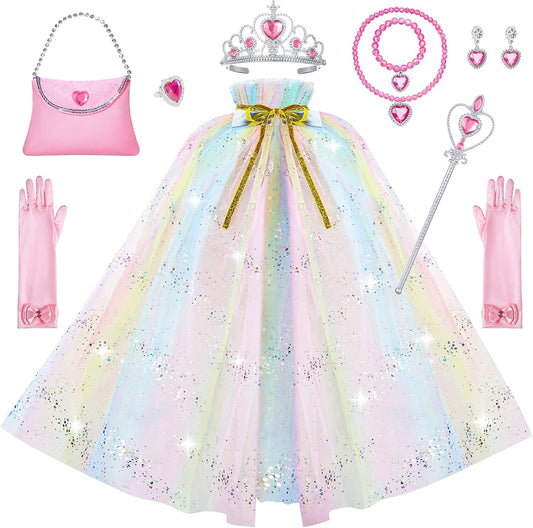 Princess Cape Set with Tiara, Wand, and Accessories