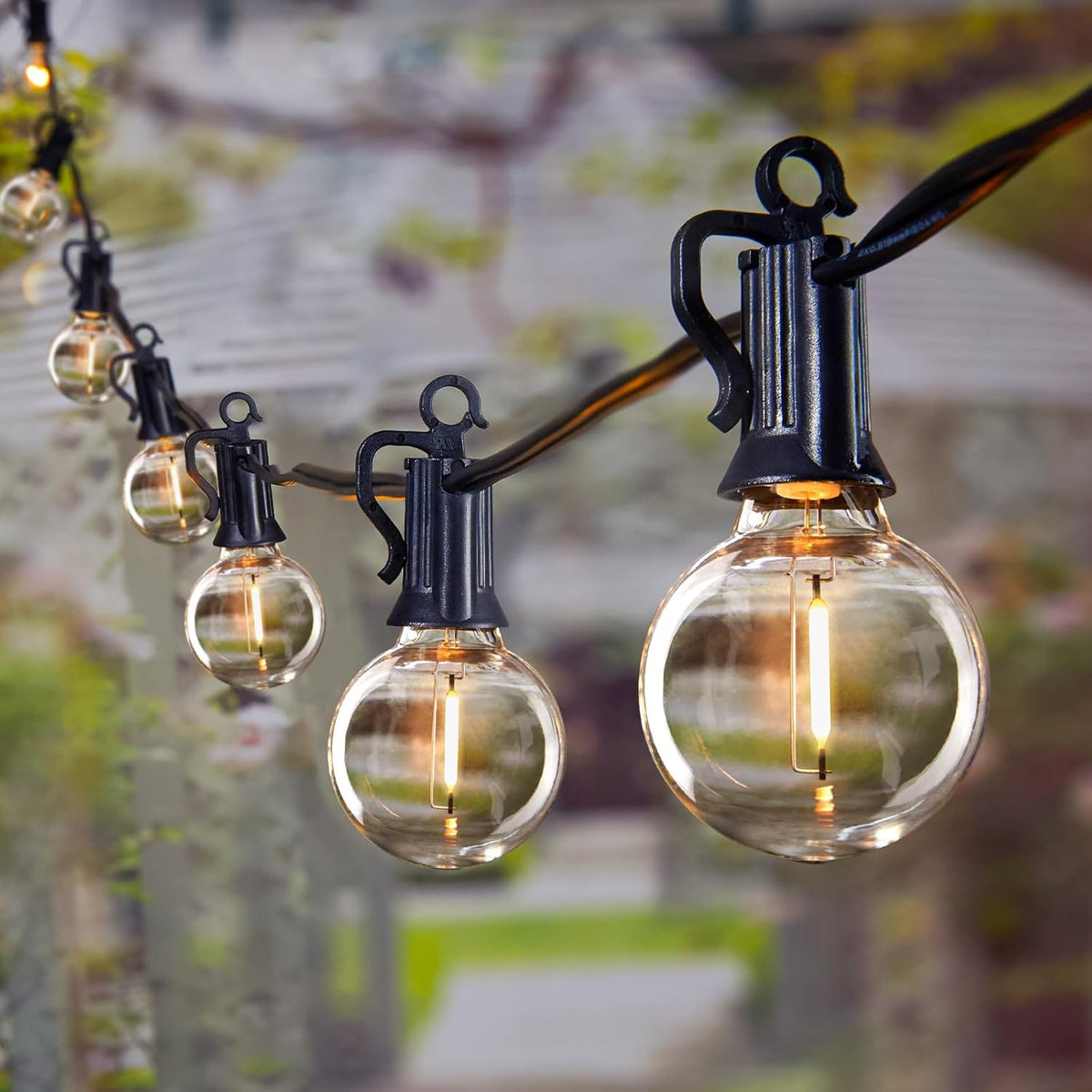 Outdoor String Lights - 60 Feet G40 Globe Patio Lights with 32 Bulbs