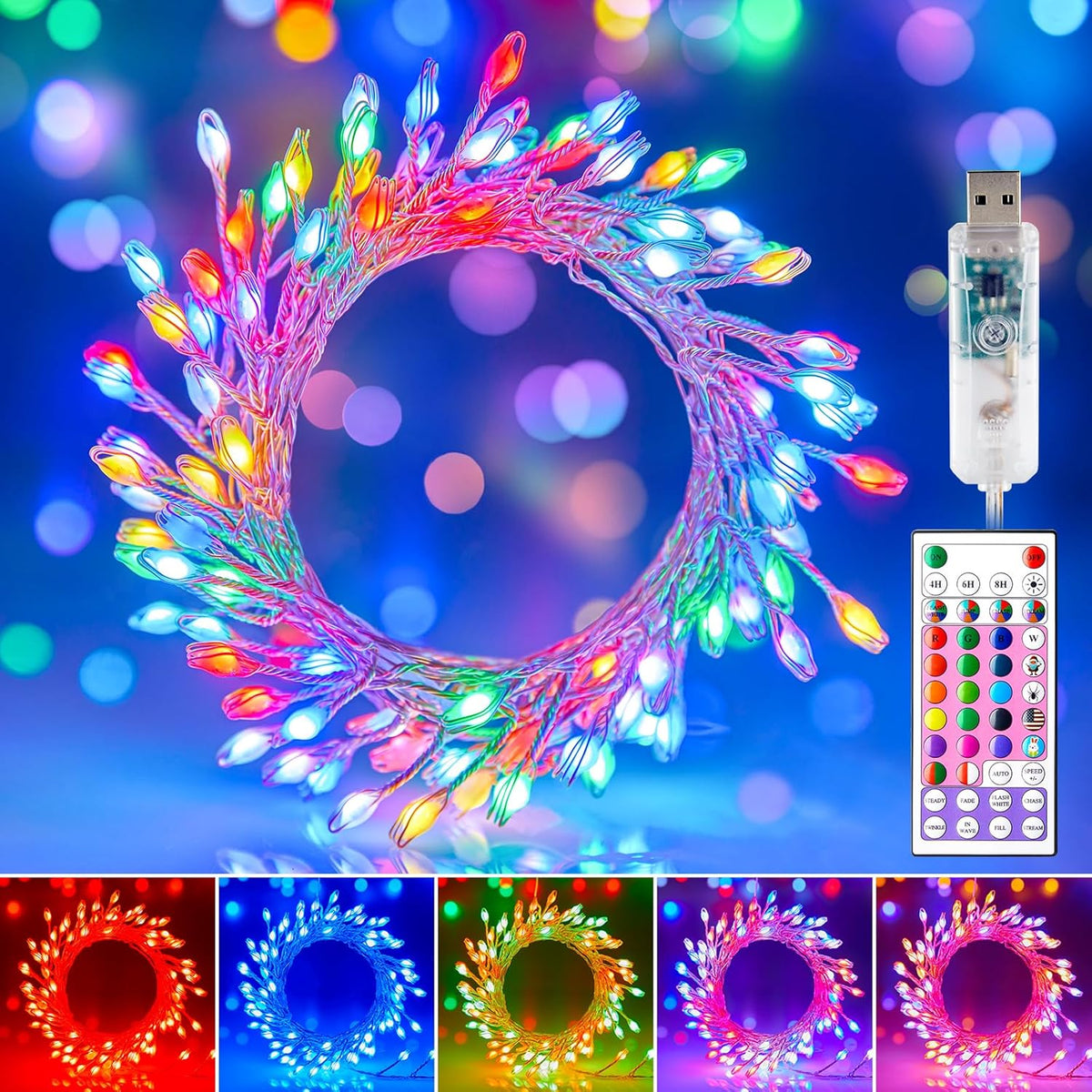 Color Changing Fairy Lights, 10FT 100 LED with Remote