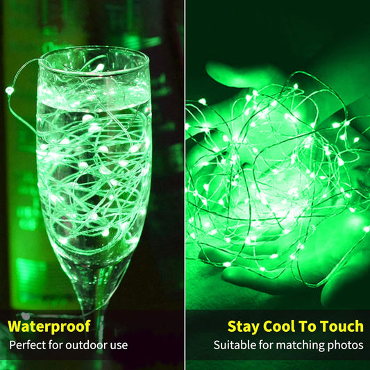 St. Patrick's Day LED Fairy Lights - 12 Pack, 7 FT, Waterproof