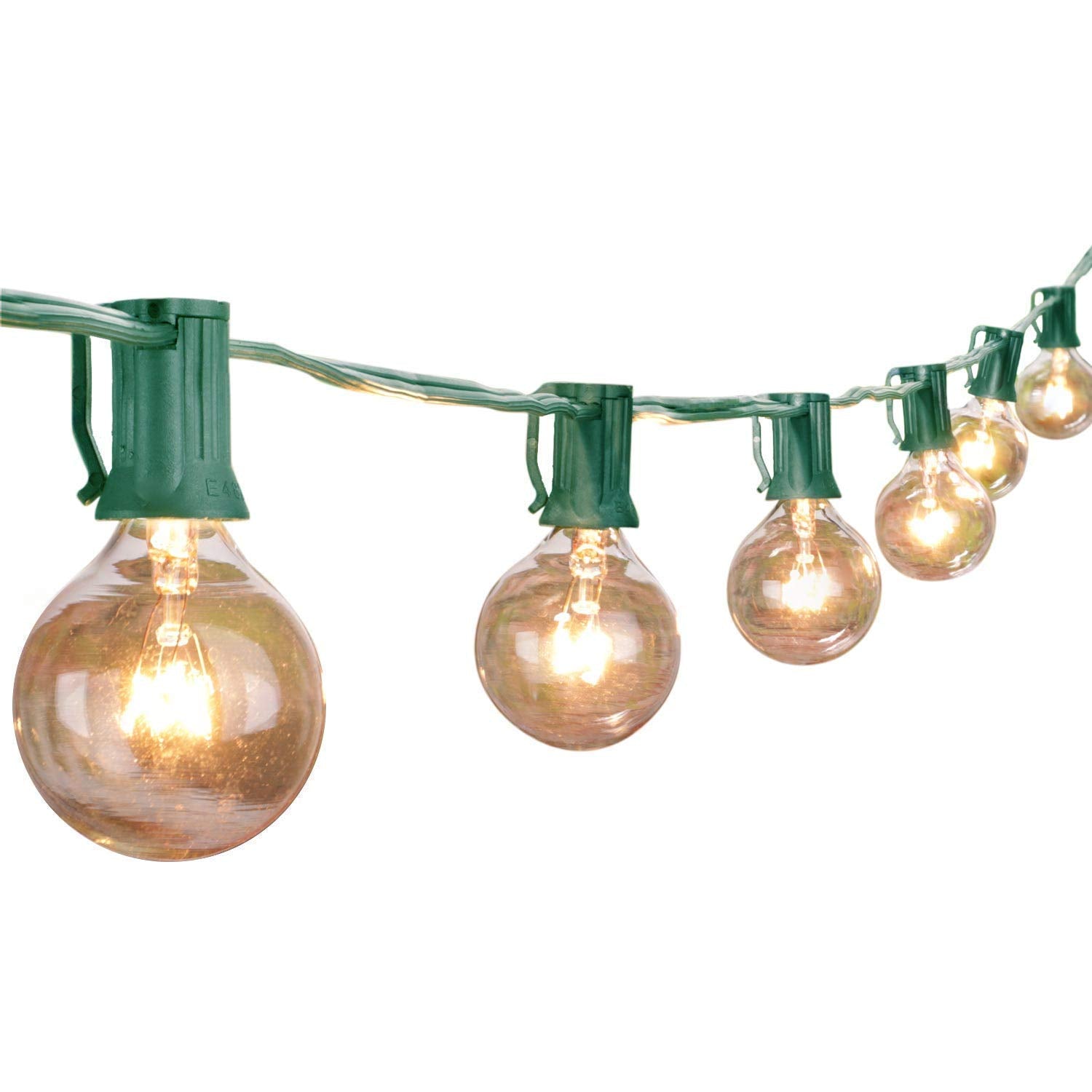 100 Feet / 100 Bulbs ( 4 spare ) / Green Wire