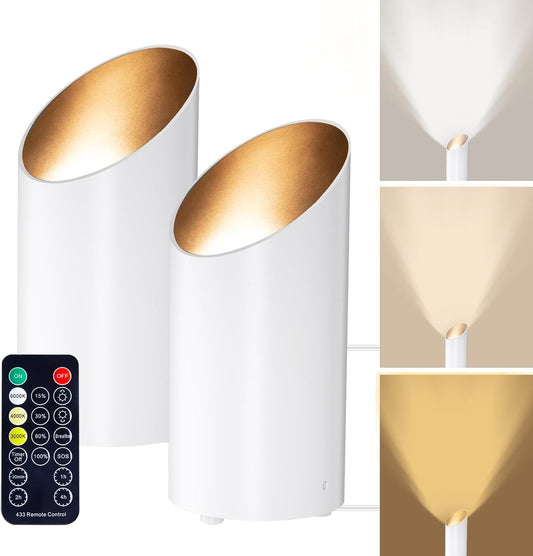 LED Spotlights - 2 Pack Uplighting Floor Can Lights with Remote