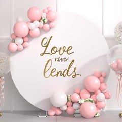 Round Metal Backdrop Stand with White Spandex Cover