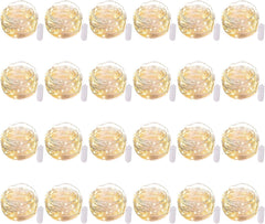 24 Pack Battery Operated Fairy Lights - 7Ft 20 LED Mini String Lights