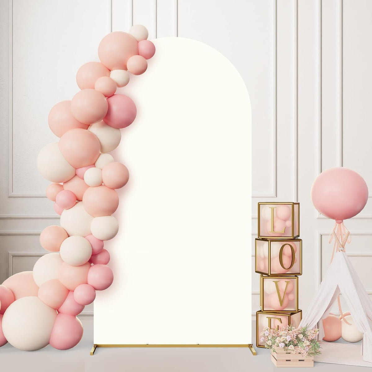 7.2ft Metal Backdrop Stand with Spandex Cover for Events