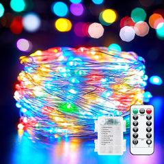 Battery Operated Fairy Lights - 33 FT, 100 LED, Multicolor, Waterproof