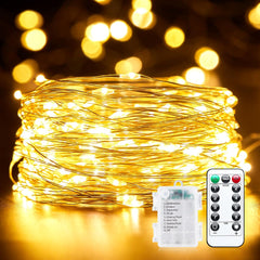 66Ft 200 LED Fairy String Lights, White Fairy Lights with Remote