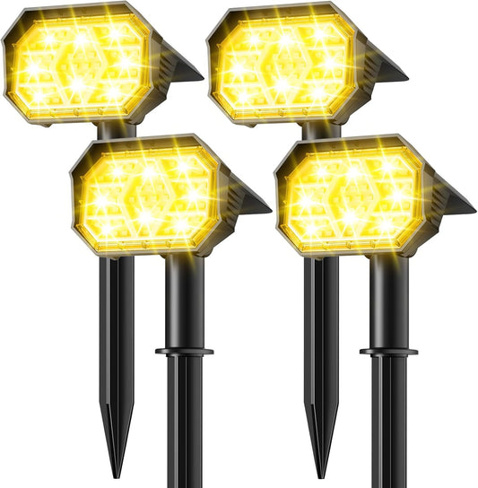 Solar Spot Lights Outdoor - 58 LED, IP67, Auto ON/Off, 3 Light Intensities
